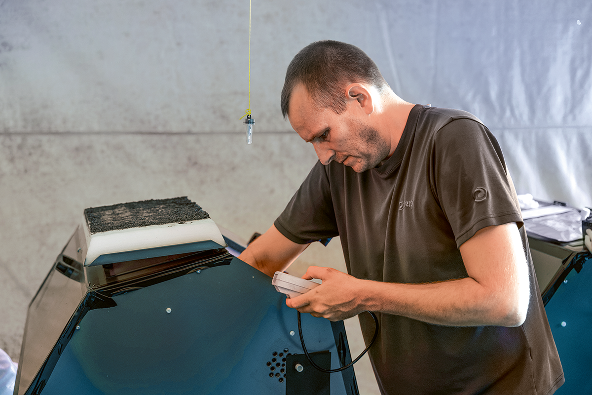 Thomas Gross uses a drum composter to generate a new composite soil amendment that includes biochar, anaerobically digested green waste and the organic fraction of municipal solid waste.